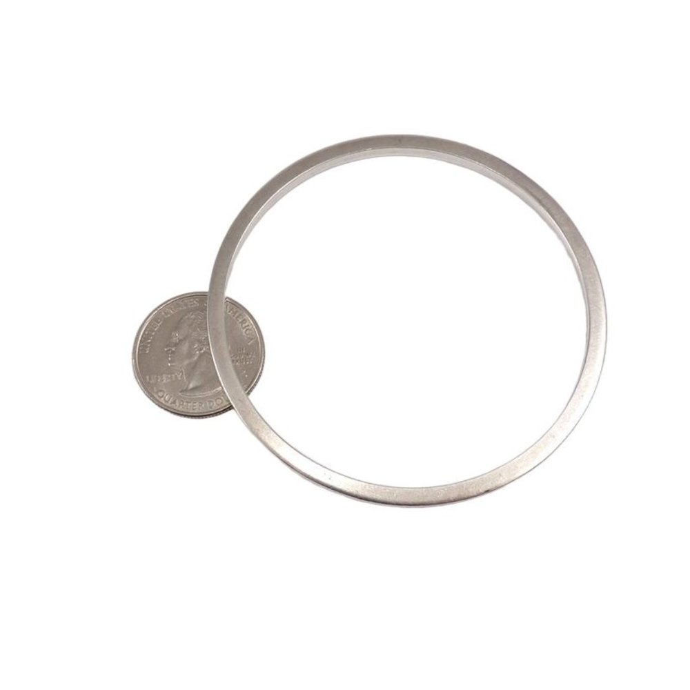 Sterling Silver Plain Smooth Bangle Bracelet - image 3